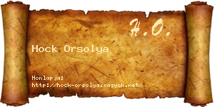 Hock Orsolya névjegykártya